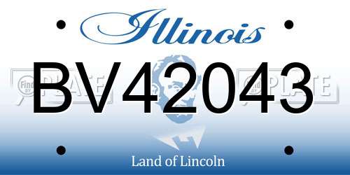BV42043 Illinois License Plate