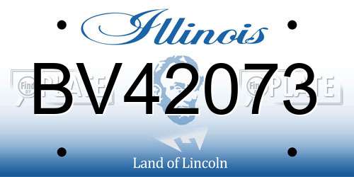 BV42073 Illinois License Plate