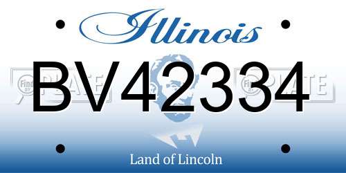 BV42334 Illinois License Plate