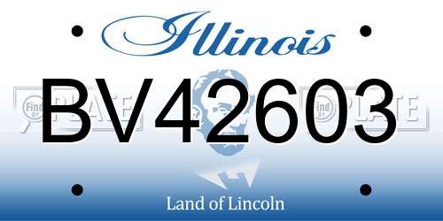 BV42603 Illinois License Plate