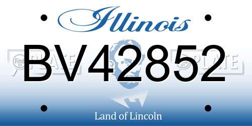 BV42852 Illinois License Plate