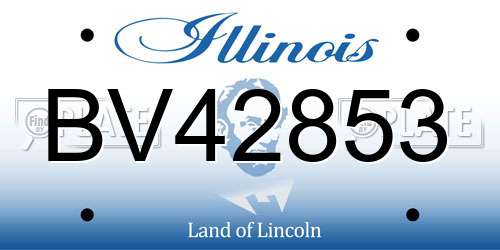 BV42853 Illinois License Plate