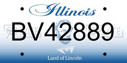 BV42889 Illinois License Plate