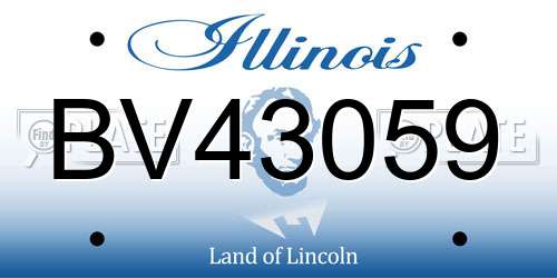 BV43059 Illinois License Plate