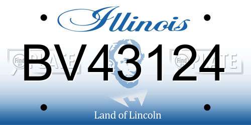 BV43124 Illinois License Plate