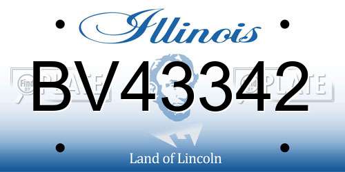 BV43342 Illinois License Plate