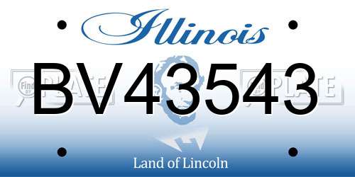 BV43543 Illinois License Plate