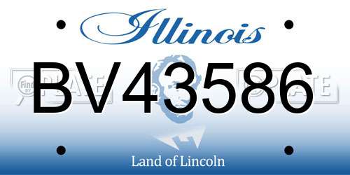 BV43586 Illinois License Plate