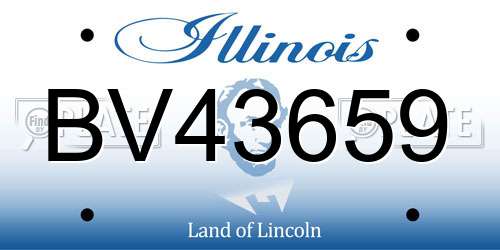 BV43659 Illinois License Plate