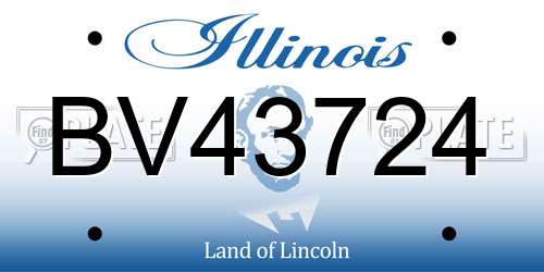 BV43724 Illinois License Plate