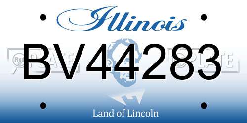 BV44283 Illinois License Plate