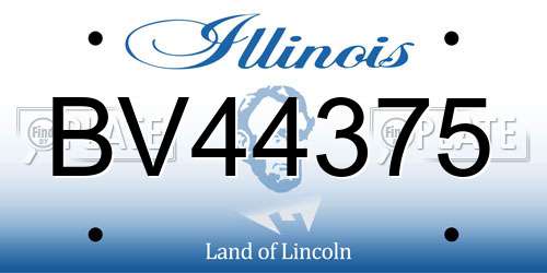 BV44375 Illinois License Plate