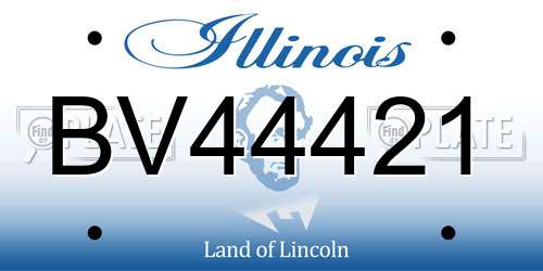 BV44421 Illinois License Plate