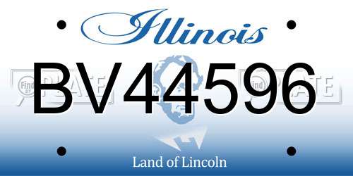 BV44596 Illinois License Plate