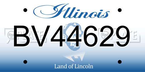 BV44629 Illinois License Plate