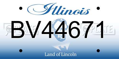 BV44671 Illinois License Plate