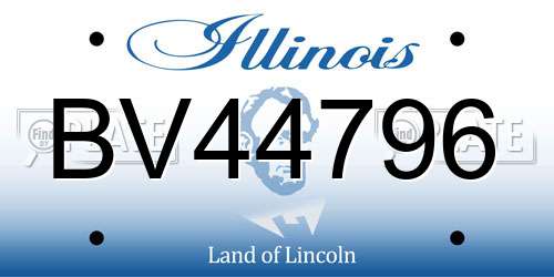 BV44796 Illinois License Plate