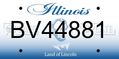BV44881 Illinois License Plate