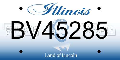 BV45285 Illinois License Plate
