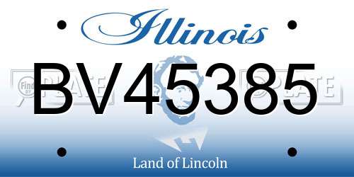 BV45385 Illinois License Plate