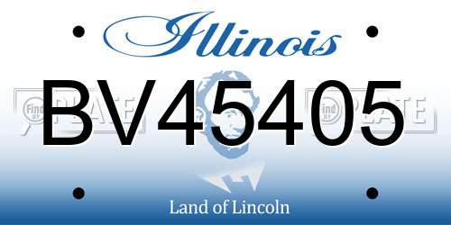 BV45405 Illinois License Plate