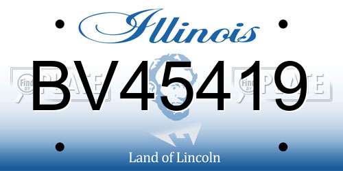 BV45419 Illinois License Plate