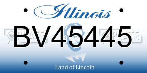 BV45445 Illinois License Plate