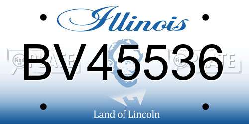 BV45536 Illinois License Plate