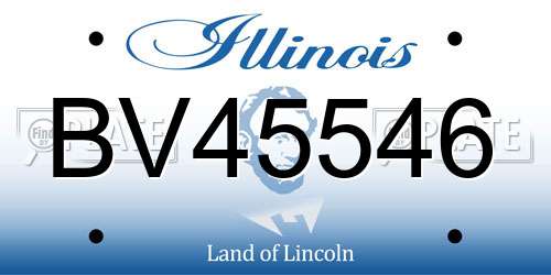 BV45546 Illinois License Plate