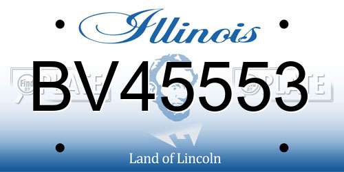 BV45553 Illinois License Plate