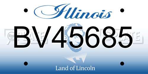 BV45685 Illinois License Plate