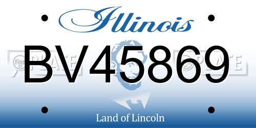 BV45869 Illinois License Plate
