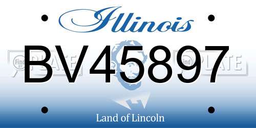 BV45897 Illinois License Plate