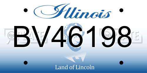 BV46198 Illinois License Plate