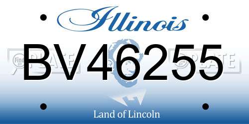 BV46255 Illinois License Plate