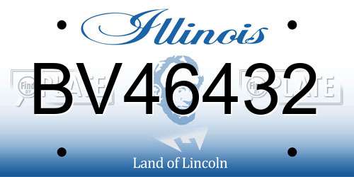 BV46432 Illinois License Plate