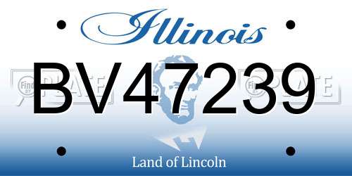 BV47239 Illinois License Plate