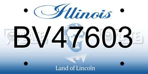 BV47603 Illinois License Plate
