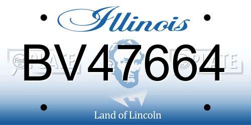 BV47664 Illinois License Plate