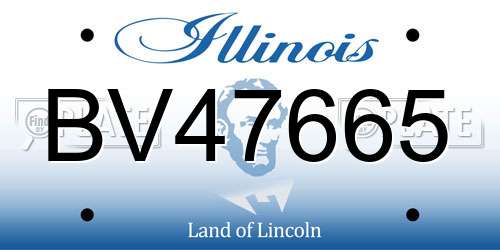 BV47665 Illinois License Plate