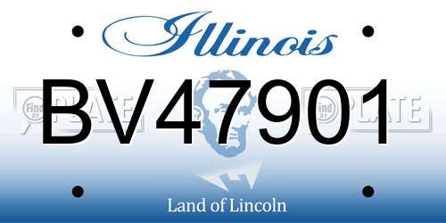 BV47901 Illinois License Plate