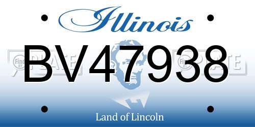 BV47938 Illinois License Plate
