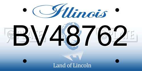 BV48762 Illinois License Plate