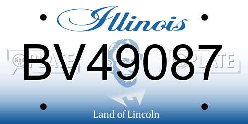 BV49087 Illinois License Plate