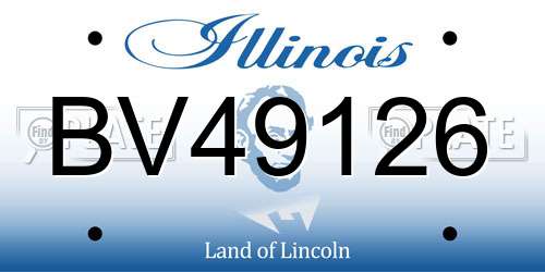 BV49126 Illinois License Plate