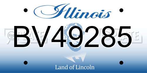 BV49285 Illinois License Plate