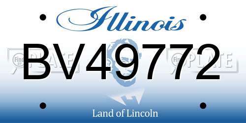 BV49772 Illinois License Plate