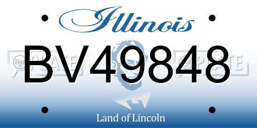 BV49848 Illinois License Plate
