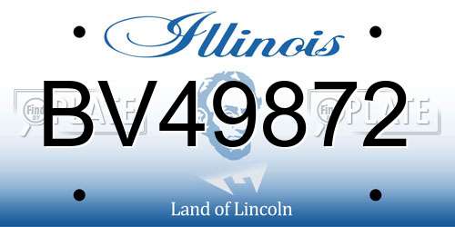 BV49872 Illinois License Plate