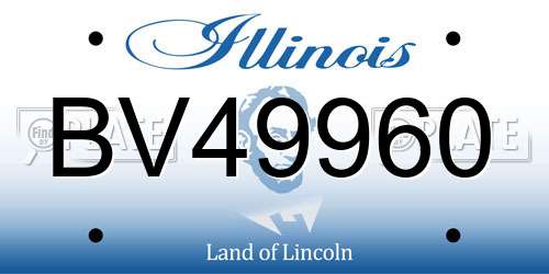 BV49960 Illinois License Plate
